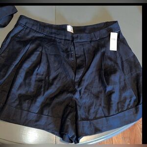 Navy size 16 Anthropologie Maeve linen viscose shorts